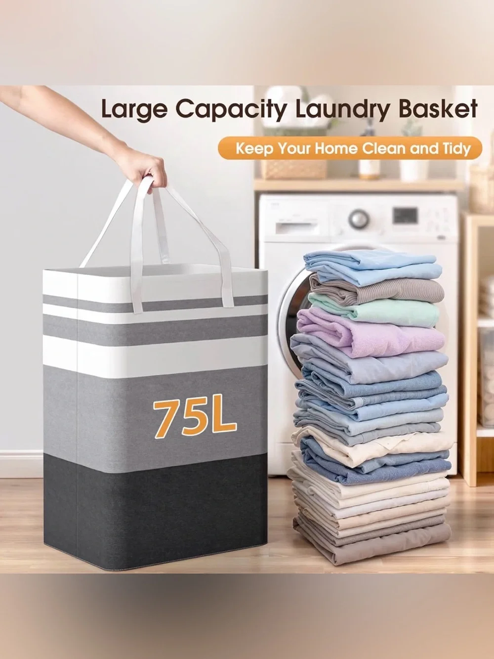 Set of 2, Collapsible Muti-Use Laundry Hampers